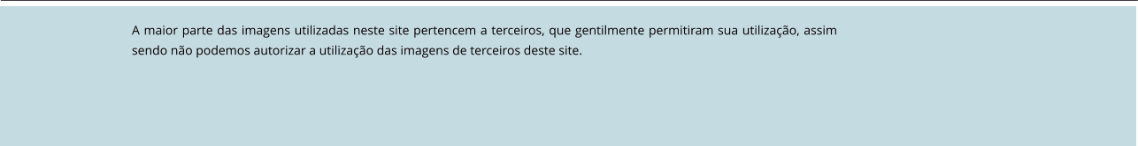 A maior parte das imagens utilizadas neste site pertencem a terceiros, que gentilmente permitiram sua utilização, assim sendo não podemos autorizar a utilização das imagens de terceiros deste site.